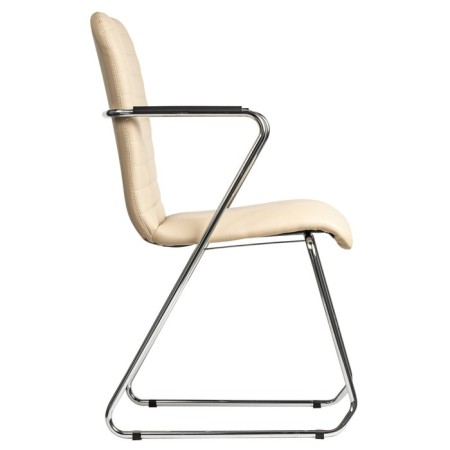 Brabix Visit CF-101, chrome, eco-leather, beige-2