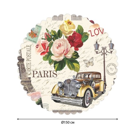 The tablecloth "Love Paris", Round, Saten, D = 150 cm