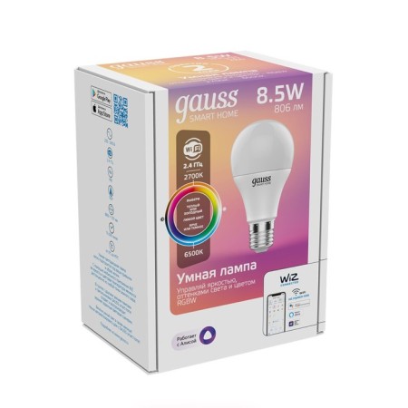 Smart lamp Gauss Iot Smart Home E27 8.5W 806lm Wi-Fi (1170112)-1