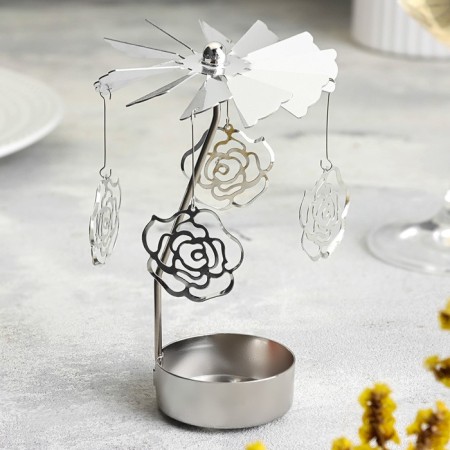 Carrier of the "carousel with flowers", silver, metal-1
