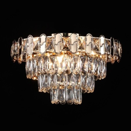 Crystal chandelier Gerhort G21120/7GD+CL, 7x60W, E14, 27x47x47 cm, gold color