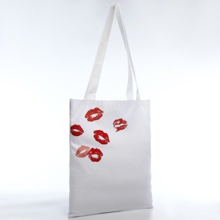 Bag Schoper "Kisses" 35x0.5x40 cm, Department without lightning, without lining, white-1