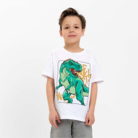 T -shirt Children's KAFTAN "Dinosaur", p. 38 (146-152 cm), white