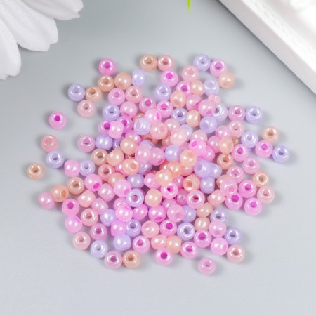 Glass beads 6/0 "Lilac-pink melange" 10 g