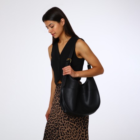 Women's bag on magnet Textura, average size, black color-1