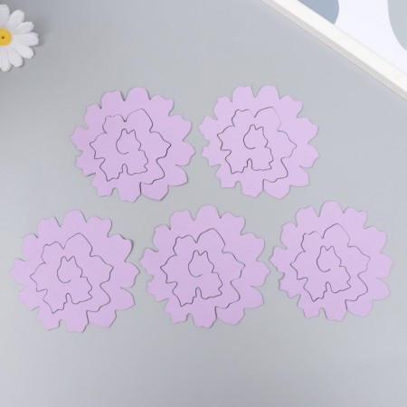 The workpiece of Foamiran "Flower Curly" 10x9.5 cm set 5 pcs. Ribbed lilac mix-3