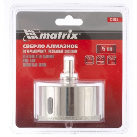 Diamond drill Matrix, according to porcelain tiled, 75 x 67 mm, 3-sled shank-2
