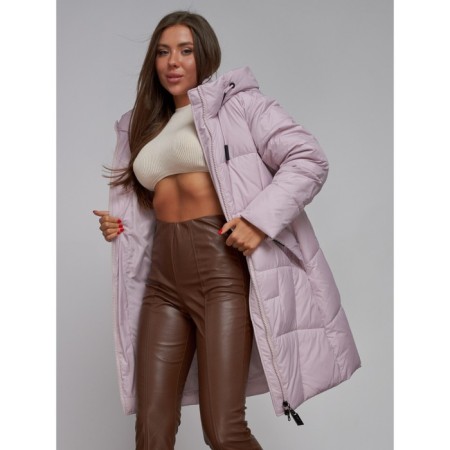 Coat insulated winter female, size 46, purple color-15