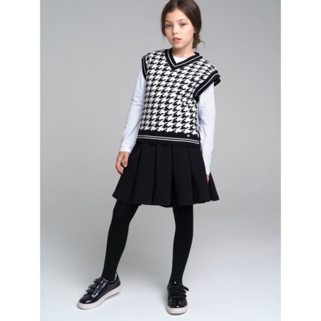 Jacquard vest for a girl, height 134 cm-2
