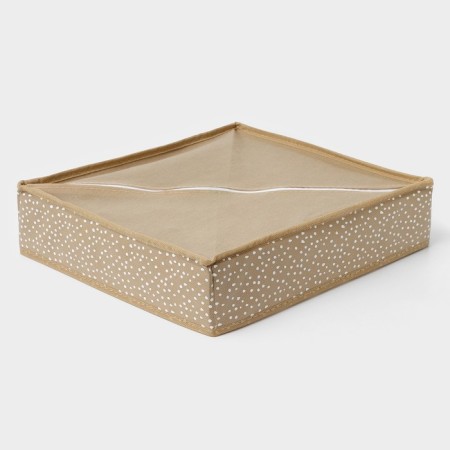 Organizer for storing linen “Points”, 7 cells, 34 × 30 × 8 cm, beige color-5