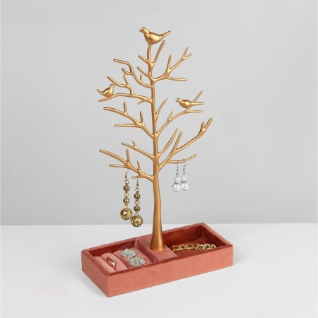 Tree stand with a place for storage, 19 × 8 × 33 cm, color pink-gold-1