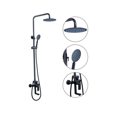 Fashun A52419-17 shower system, pour 163 mm, with a tropical shower, hand watering can, graphite