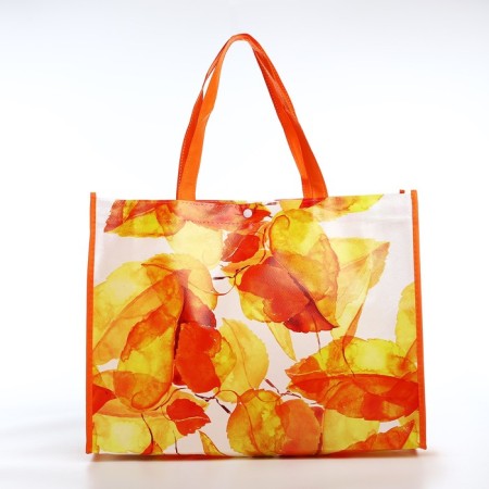 The bag is economic on the button, the color is orange-1