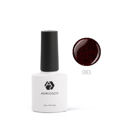 Color gel polish Adricoco, No. 083 shimmering black rose, 8 ml