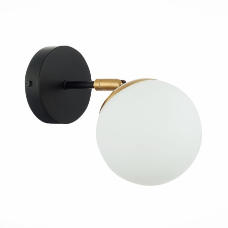 Wall lamp EVOLUCE. Sle220401-01. Forli. 1x60 W, E27, 13x13 cm, black color, brass-1