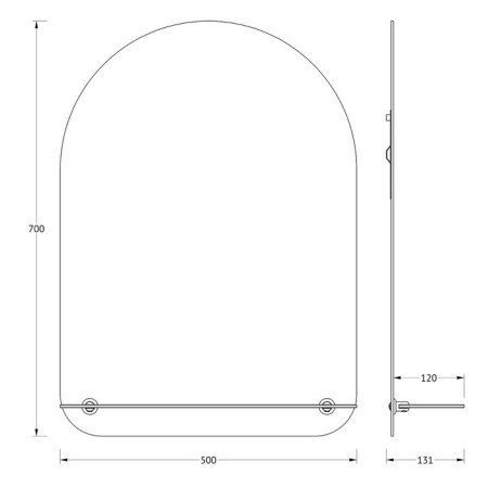 EvoForm mirror, with a shelf, 50x70 cm-1