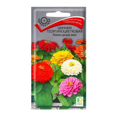 Seeds of Tsinnia flowers dahlia pepito dwarf mix, 0.4gr