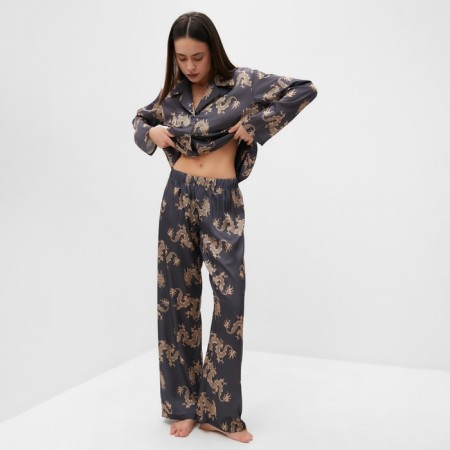Pajama female (shirt and trousers) KAFTAN "Dragon", size 40-42, graphite-6