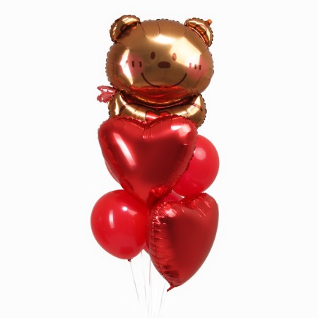 Set of balls "Bear. Heart ”, latex, foil set 7 pcs.-1