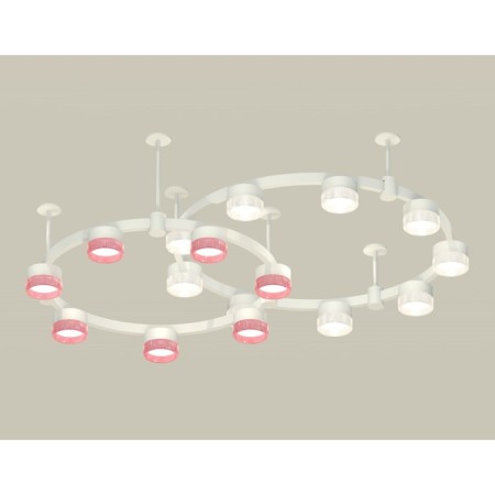 Suspended lamp with composite crystal Ambrella Light, XR92211210, GX53 LED 12 W, white sand, transparent, pink