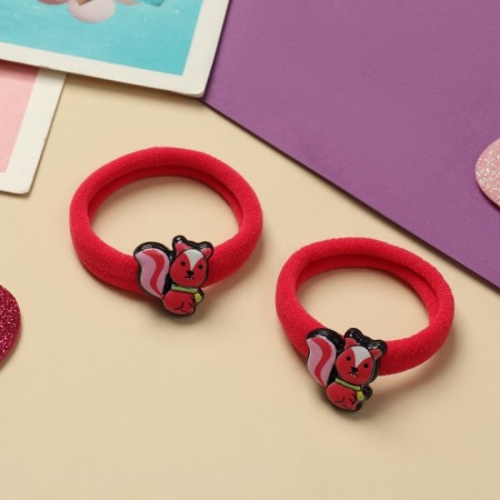 Hair elastic band "Pupsenok" (set 2 pcs) squirrel, 4 cm, pink-1