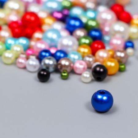 Beads for creativity plastic "Round. Assorted" d = 3-8 mm, set 10 grams-1