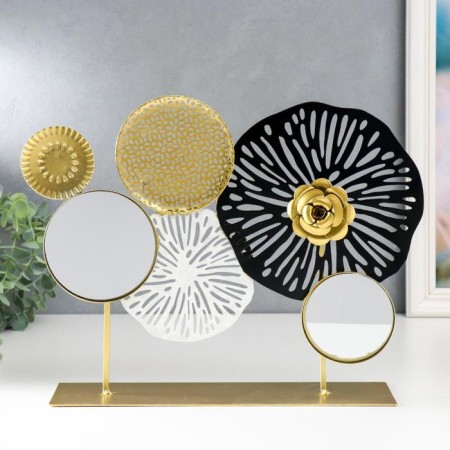 Souvenir Metal with a mirror "Space flowers" gold with black 27x9x37 cm