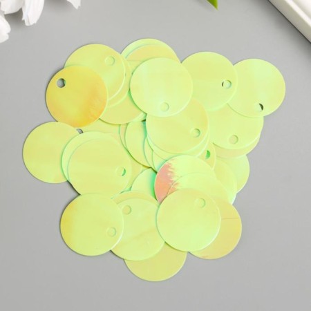 Sequins "circle" light yellow set 30 g d = 2 cm-1