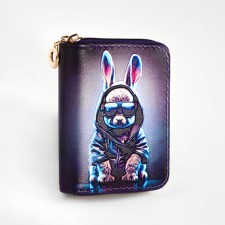 Wallet children 07-01-13 Hare, 11*2.5*9 cm, 3 departure, d/maps, d/coins, t. Blue