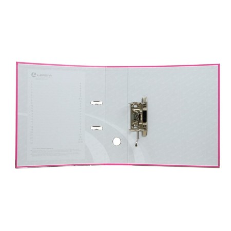 A4, 75 mm, calligrata registrar folder, PVC, embossing "Len", metal edging, pocket for a spine, assembled, assembled, mix-9