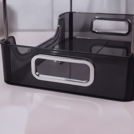 Organizer 2-level 31*20*29cm black/silver k/corner nakl QF-5