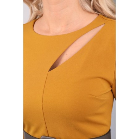 Female dress, size 48, mustard color-8