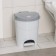 Garbage container with pedal, 11 l, marble color