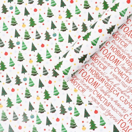 Paper packing glossy bilateral “Dreams will come true”, 70 x 100 cm, New Year