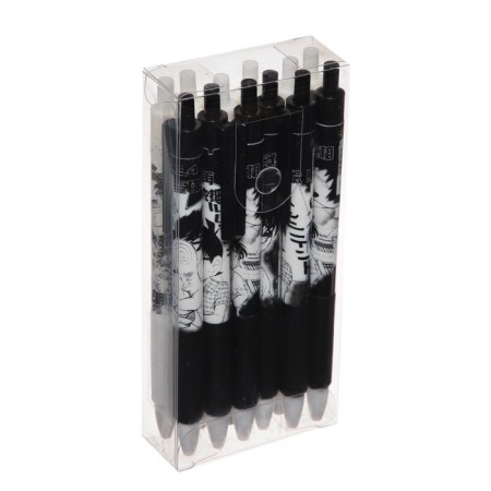 Automatic black gel handle "Anime-boy" with a rubber holder, mix-4