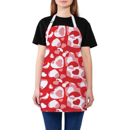 Apron kitchen with a photo print "Love forms", adjustable, size OS