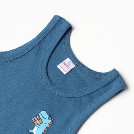 T -shirt for boys, jeans color, height 104 cm-1