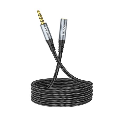 Hoco UPA20, Jack 3.5 mm (M) cable - jack 3.5 mm (F), 1 m, nylon, gray-5