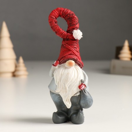 Polystone souvenir "Santa Claus in a gray outfit and red cap" MIX 6x4.5x15 cm-1