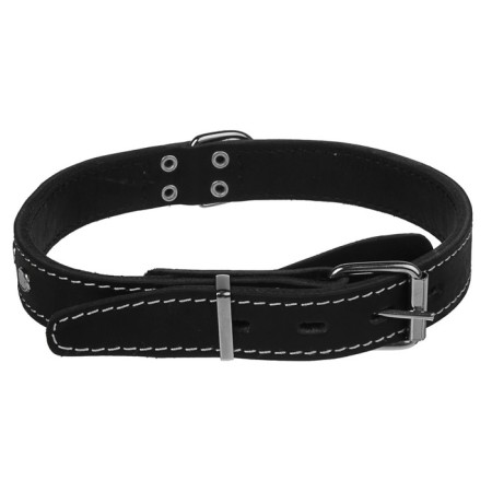 Double leather collar with decoration, ring in the middle, 43-51 x 2.5 cm, mix-1