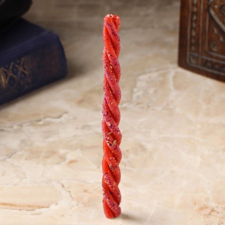 Candle-scruising "Partner Attractions" with rose, dill and patchouli seeds, 16x1.2 cm, red-1