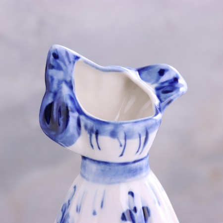 VAZ Gzhel "Dress", white-blue, ceramics, 18 × 11 cm,-3