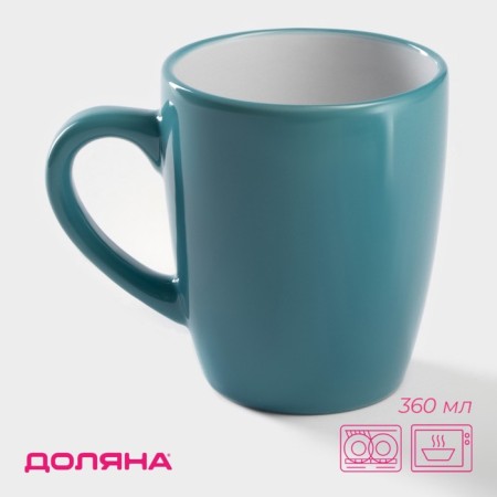 Mug ceramic share "Dyma", 360 ml, turquoise color