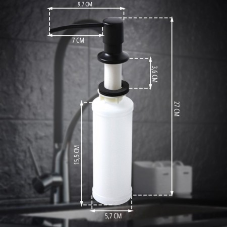 Sredal dispenser for liquid soap or dishwashing meals, 350 ml, black color-1
