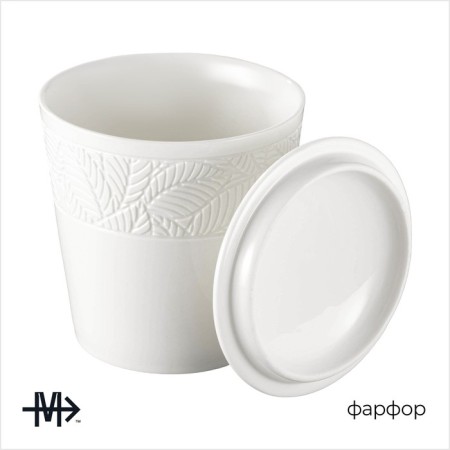 Porcelain Bank for bulk products with Magistro Crotone lid, 600 ml, white color-2