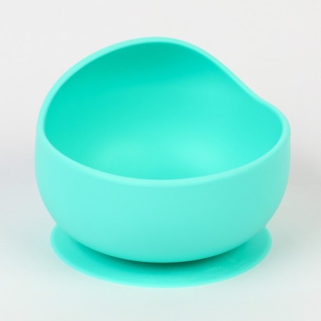 Set for feeding: bib, plate on a suction cup, spoon, crumb I, turquoise-6