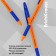 Set of ballpoint pens 4 pieces Erichkrause R-301 Stick & Grip Orange Node 0.7mm, blue color