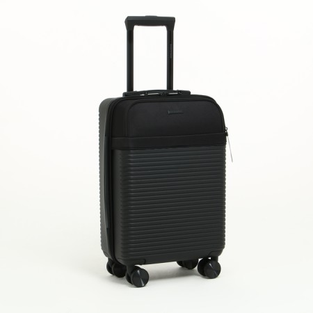 Small suitcase 20 "On a zipper, code lock, 4 wheels, black color-1