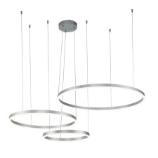 Светильник подвесной Indigo, 14001/3P Silver. 3х129Вт, LED, 10500Лм, 3000-5700К, пульт ИК, 400/600/800х140х1240 мм, цвет белый