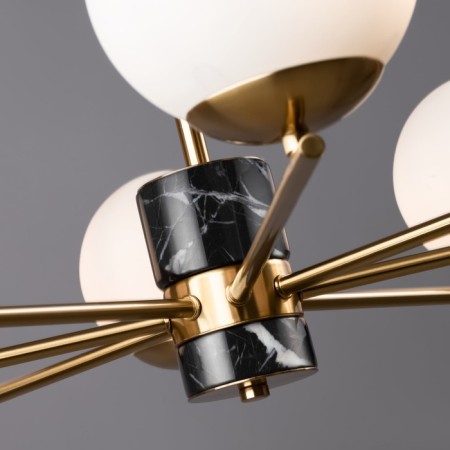 Suspended lamp Freya Fr5230PL-08BS Marble, 810x810x560 mm, E27, 8x60W, brass color-7